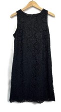 Talbots Black Floral Lace A-Line Dress Sleeveless Size 8