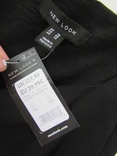 New Look Black Slouchy Cropped Leg Dungaree Jumpsuit UK 16 - Picture 5 of 5