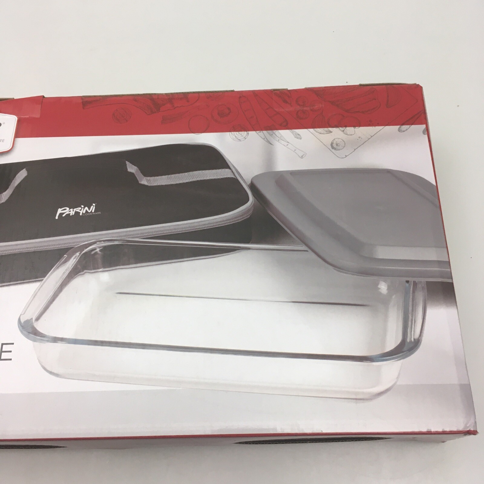 Parini Glass Casserole Dish 13" x 8" with lid and insulated carrier NEW