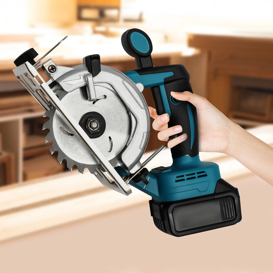 Cordless Hand Circular Saw Saw Ø125mm Circular Saw Cordless 0-45° with Battery & Charger - Image 2 of 4