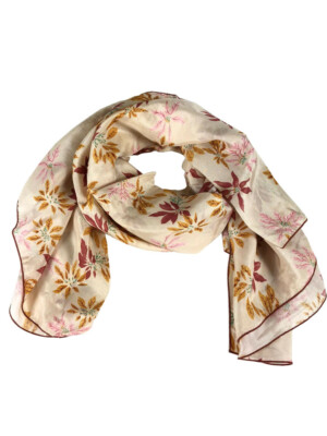 FOULARD QUADRATO MANILA GRACE FIORI SFONDO BEIGE G4/148