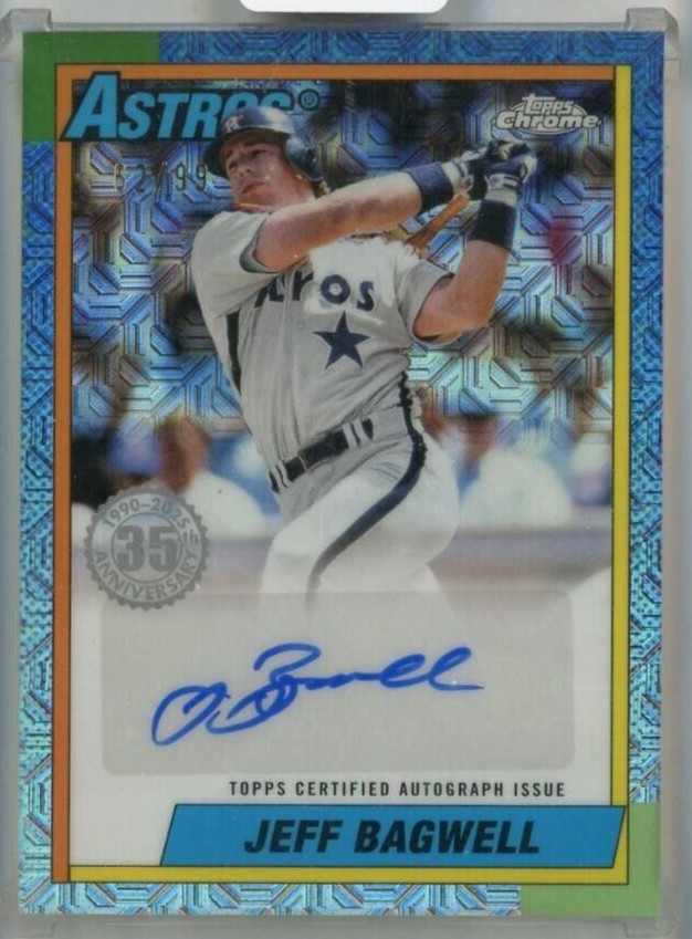 2025 Topps Series 1 Jeff Bagwell 1990 Topps Baseball Chrome Auto /99 #90CA-JB