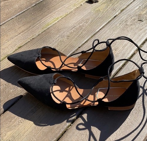 Pointed Toe Ballet Flats, Size 