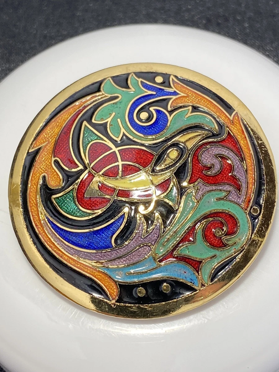 Cloisonne brooch deals
