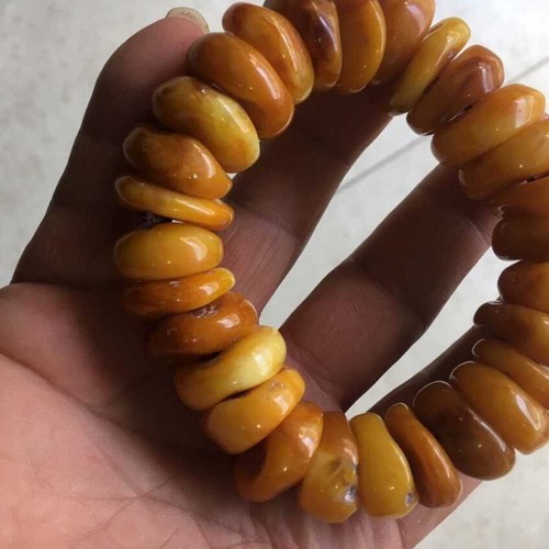 Natural yellow Red Mexico Amber beeswax Bracelet Mala Practice Easter Calming - Picture 4 of 7