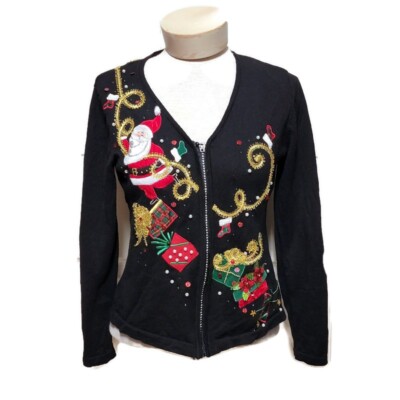Vintage Jack B. Quick Cardigan Size PP Christmas Holiday Festive Santa Sweater 