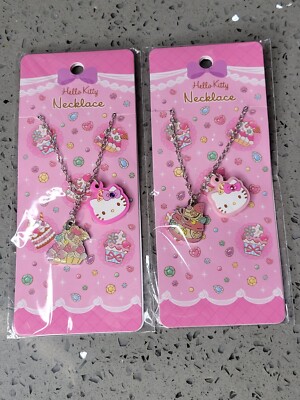 Hello Kitty Necklaces Soft Face and Enameled Charm Adjustable Chain Necklace