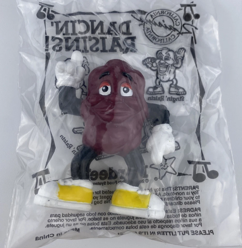 Hardees California Dancin' Raisins Lote de 4 Mini Figuras 2001 2" Sellado Completo Foto 3 de 4