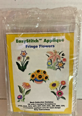 #ad #ad Dalco Easy Stitch Applique Fringe Flowers Applique 5quot;x7quot; Embroidery Designs $9.99