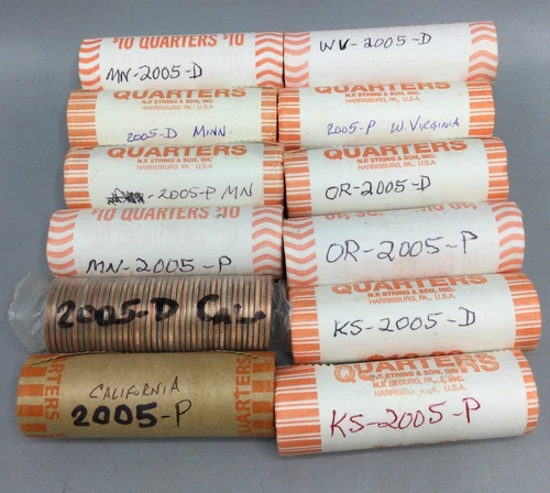 2005 State Quarters Uncirculated Rolls See Description