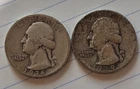 2 Washington 90% Silver Quarter 1936 And 1939