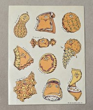 Sheet Of Vintage 1983 Hallmark Peanut Butter Jelly Scratch Sniff Stickers 80s
