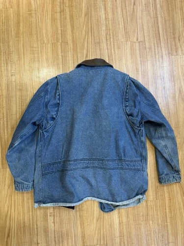 Vintage Woolrich Denim Chore Coat Blanket Lined Mens Size Large image 10