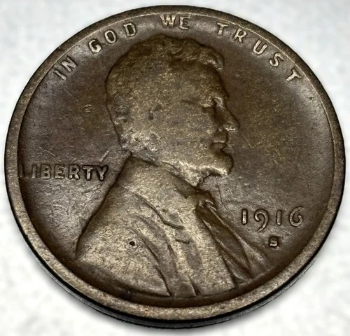1916 S Lincoln Wheat Cent VG Very Good Condition 1c Penny One Cent - 0345