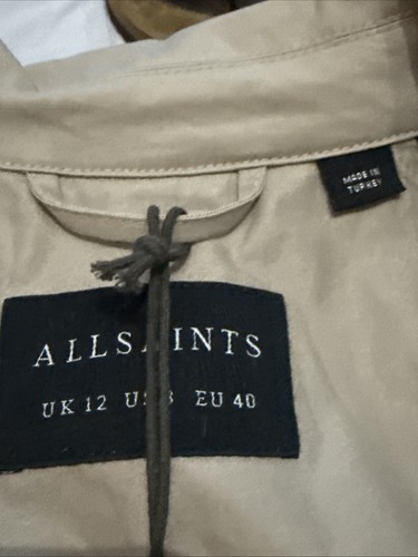 AllSaints Beckette Cropped Belted Trench Coat in Stone UK12 In Good Cond - Picture 13 of 18