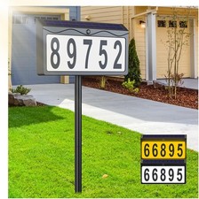 Solar House Numbers for outside Light Up, Smart Auto ON/OFF Solar Address Sign,