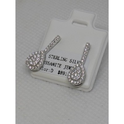 Damen Ohrhänger 0,4 ctw Moissanit 925 Silber VVS D. Teardrop Dangle Style