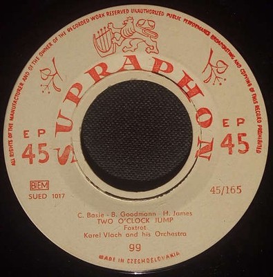 Karel Vlach And His Orchestra* - Two O'Clock Jump 7'' EP Mono Vinyl Jazz 46430