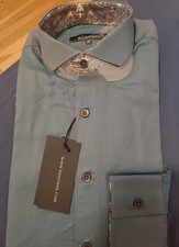 Bogosse mens green long sleeves dress shirt size 2 small
