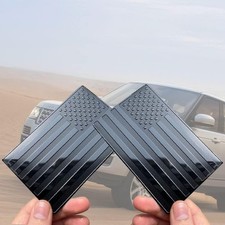 2 PCS Embossed 3D Metal Black American Flag Emblem Sticker, 5"x3" USA Flag Decal