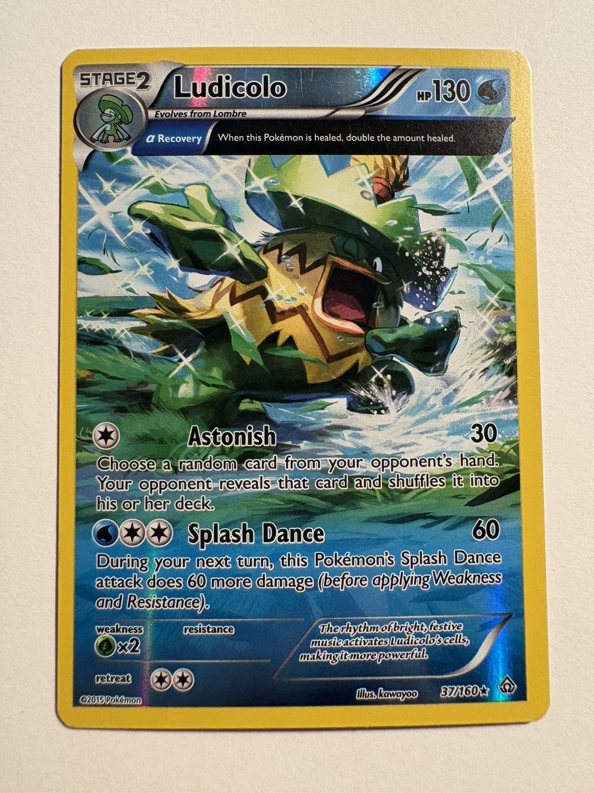 Pokemon Ludicolo XY Primal Clash 37/160 Reverse Holo Full Art LP