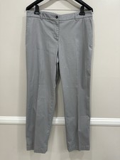 Talbots Straight Leg Chino Pants 14 Gray Women's Cotton Stretch Mid-Rise Casual