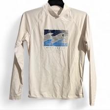 Billabong Men  s White Long Sleeve Rash Guard W/Logo Surf Swim Shirt Size Lg.