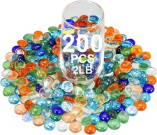 Mini Glass Gems - 2lbs Mixed Color Stones for Vases, Crafts, and Decorations
