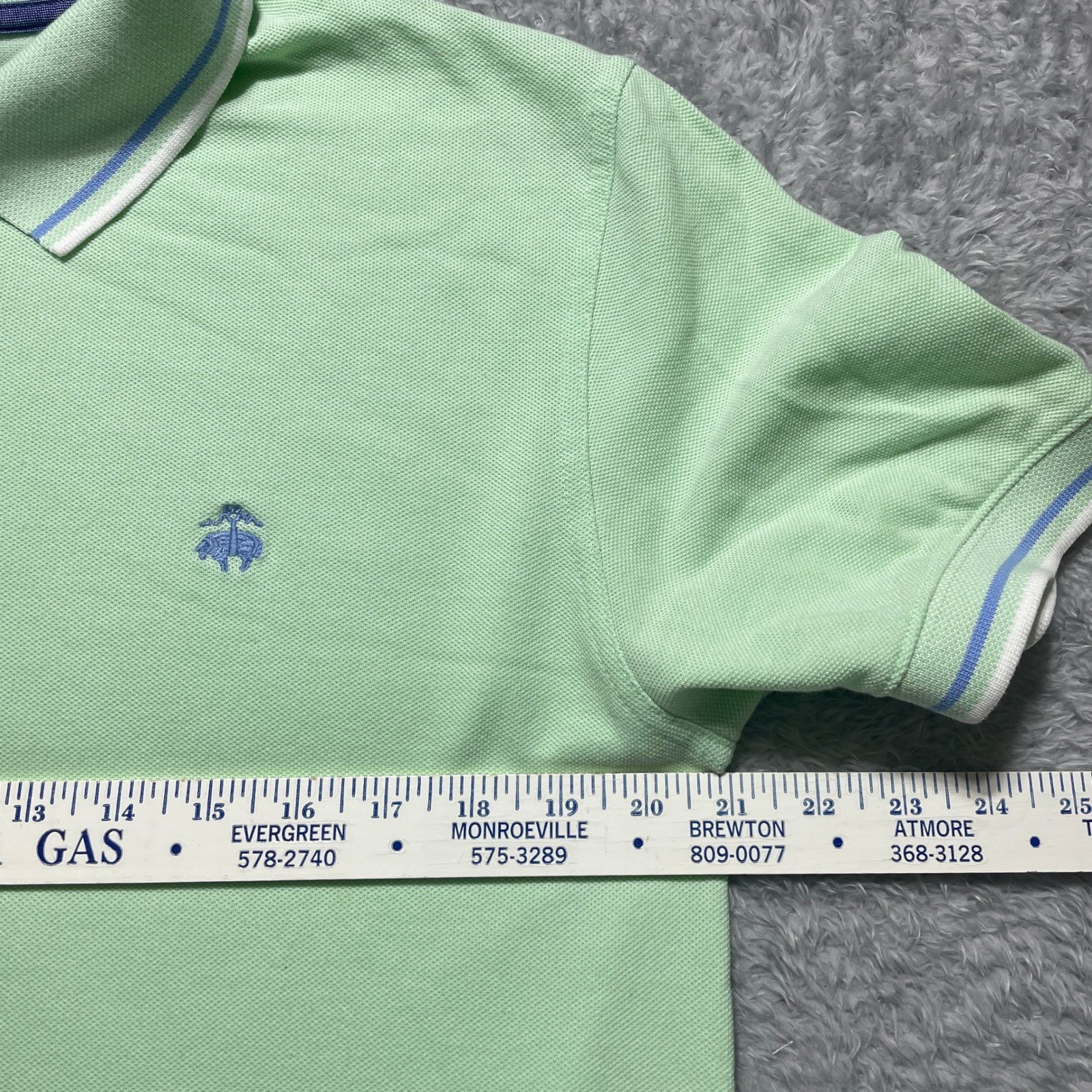 Brooks Brothers 1818 Performance Polo  Mens Large Slim Fit Green Pique Cotton thumbnail 7