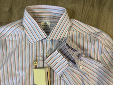 NWT Luigi Borrelli Napoli Shirt 15 3/4 40 French Cuff Dress shirt Rosa Albano