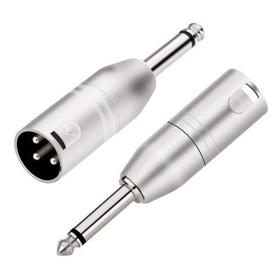 2 PCS 1/4 Inch TS Mono To XLR Adapter Unbalanced 6.35mm Male To XLR Male