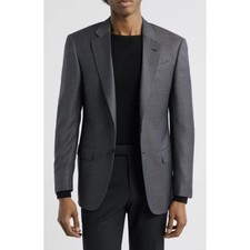 Emporio Armani Men's 48 Medium Gray G Line Deco Blazer Wool Blend Jacket OS38-8