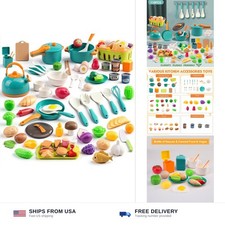 118-Piece Mini Play Kitchen Accessories for Kids Ages 3 , Pretend Cooking Pla...