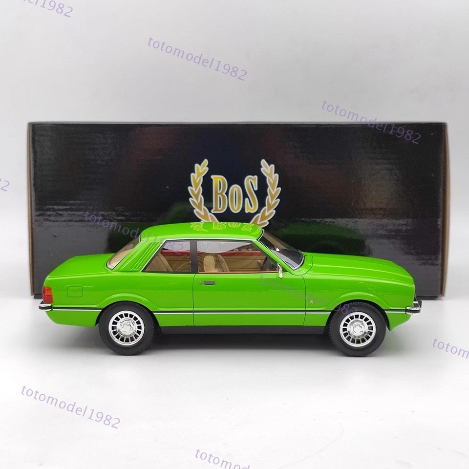 BOS 1/18 1976 Ford Taunus TC2 Ghia Green BOS167 Resin Model Car Collection Used - Image 2 of 4