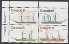 Canada - #673a Coastal Vessels Plate Block - MNH