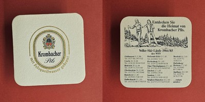 Krombacher Volks-Ski-Läufe 1984/85 Brauerei Bierdeckel Bier