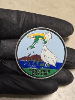Acta Non Verba Pelican Frog Challenge Coin Dont ever give up!
