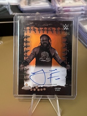 Jacob Fatu 2025 Topps Chrome WWE Cactus Jack FAMED PHANTOMS AUTO Orange /25 SSP