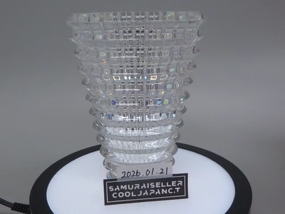 Baccarat Vase Eye Flower S Crystal Square Crystal Glass with Box