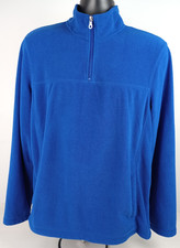 Croft Barrow Men's L Blue 1/4 Zip Mock Neck Long Sleeve Fleece Pullover