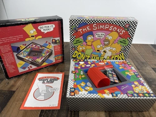 Vintage 1990 Simpsons "Don't Have A Cow" Dice Game by Milton Bradley - Complete