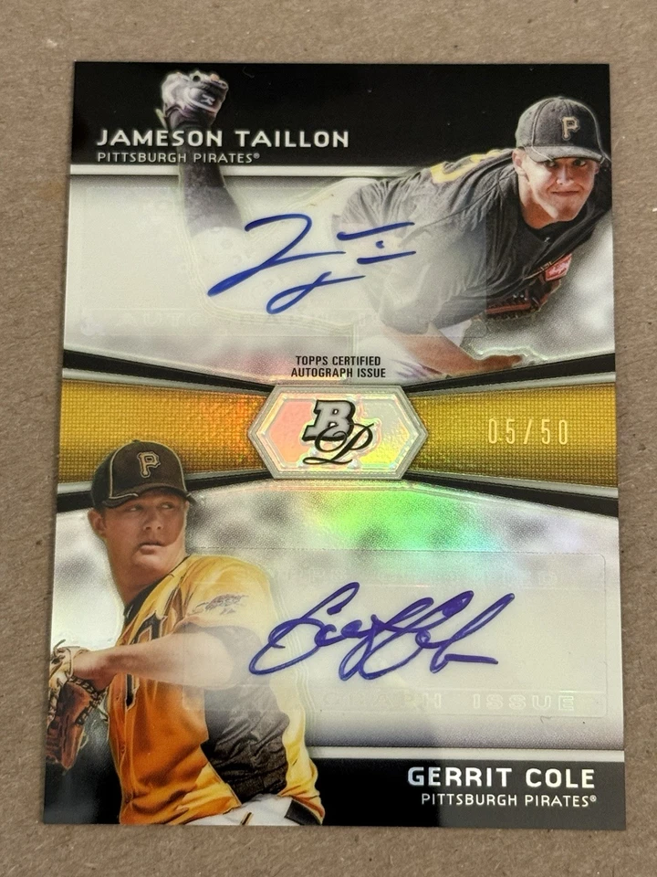 Bowman Platinum Jameson Taillon 2012 - Gerrit Cole novato doble automático #05/50 Foto 2 de 3