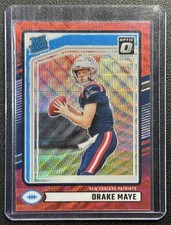 DRAKE MAYE 2024 PANINI DONRUSS OPTIC #379 RATED ROOKIE PREVIEW RED WAVE PRIZM