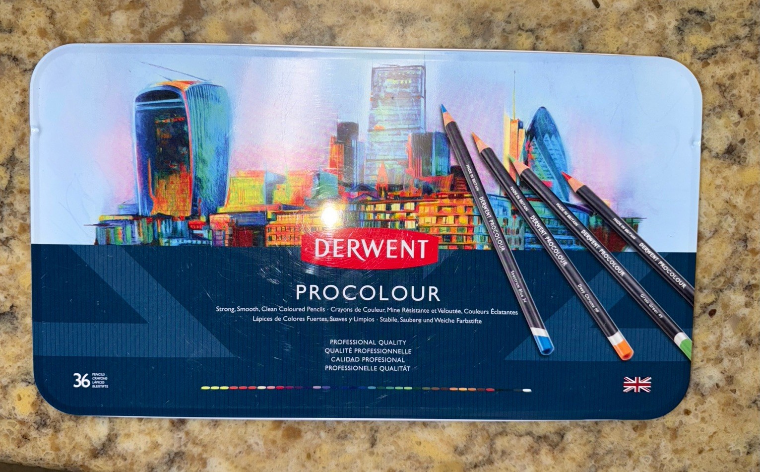 Drawing Art Metal Tin 36 Count.  Case Scuffs ~ Read