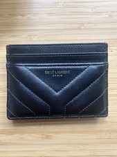 Saint Laurent YSL Black/Gold Leather Card Holder
