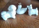Vintage Milk Glass Avon Bottles Lot Scottish Terrier Pekingese Royal Swan 70s