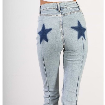 Revice Denim Jeans Women's Size 27 Acid Wash Uptown Rising Star Back Ripped