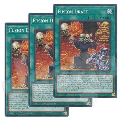 Yugioh - Fusion Draft x 3 - 1st Edition NM - Plus Free Holo Card