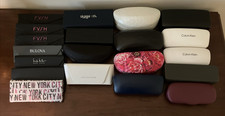 LOT OF 20 EYEGLASSES SUNGLASSES CASES VARIOUS TYPES SIZES PREOWNED