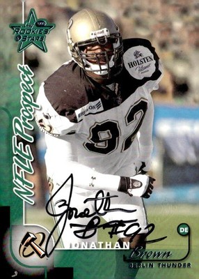 JONATHAN BROWN 2000 ROOKIES & STARS NFLE PROSPECT AUTO #135/3000 TENNESSEE